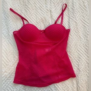 lacey hot pink corset tank top